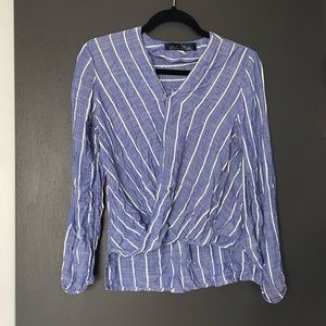 Blue Rain Striped Crossover Top - Size XS